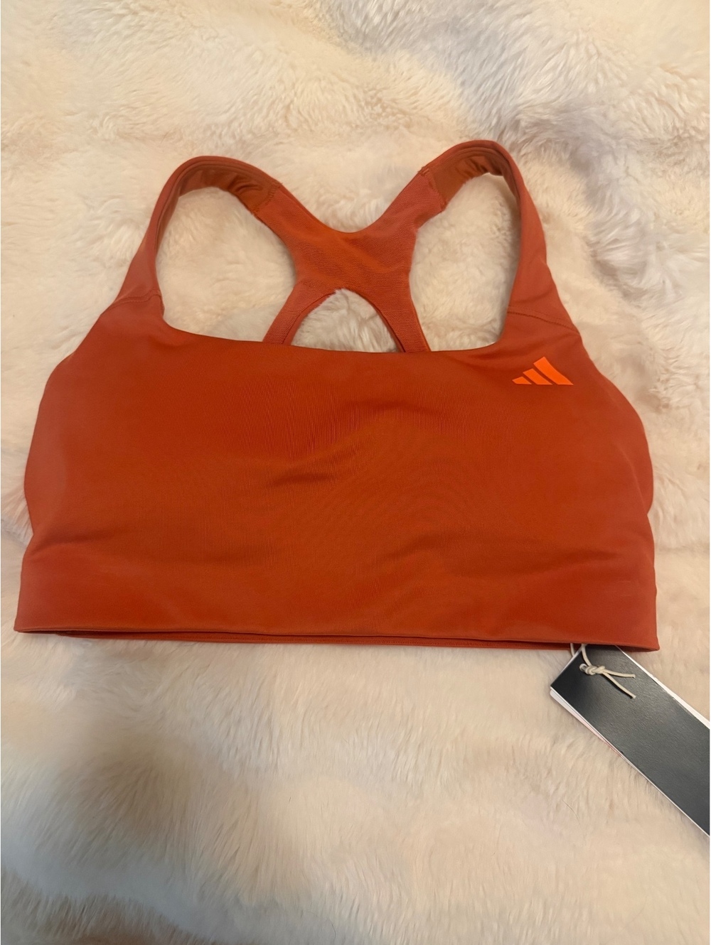 Adidas Women's Training Sports Bra in Fox Orange, Size M